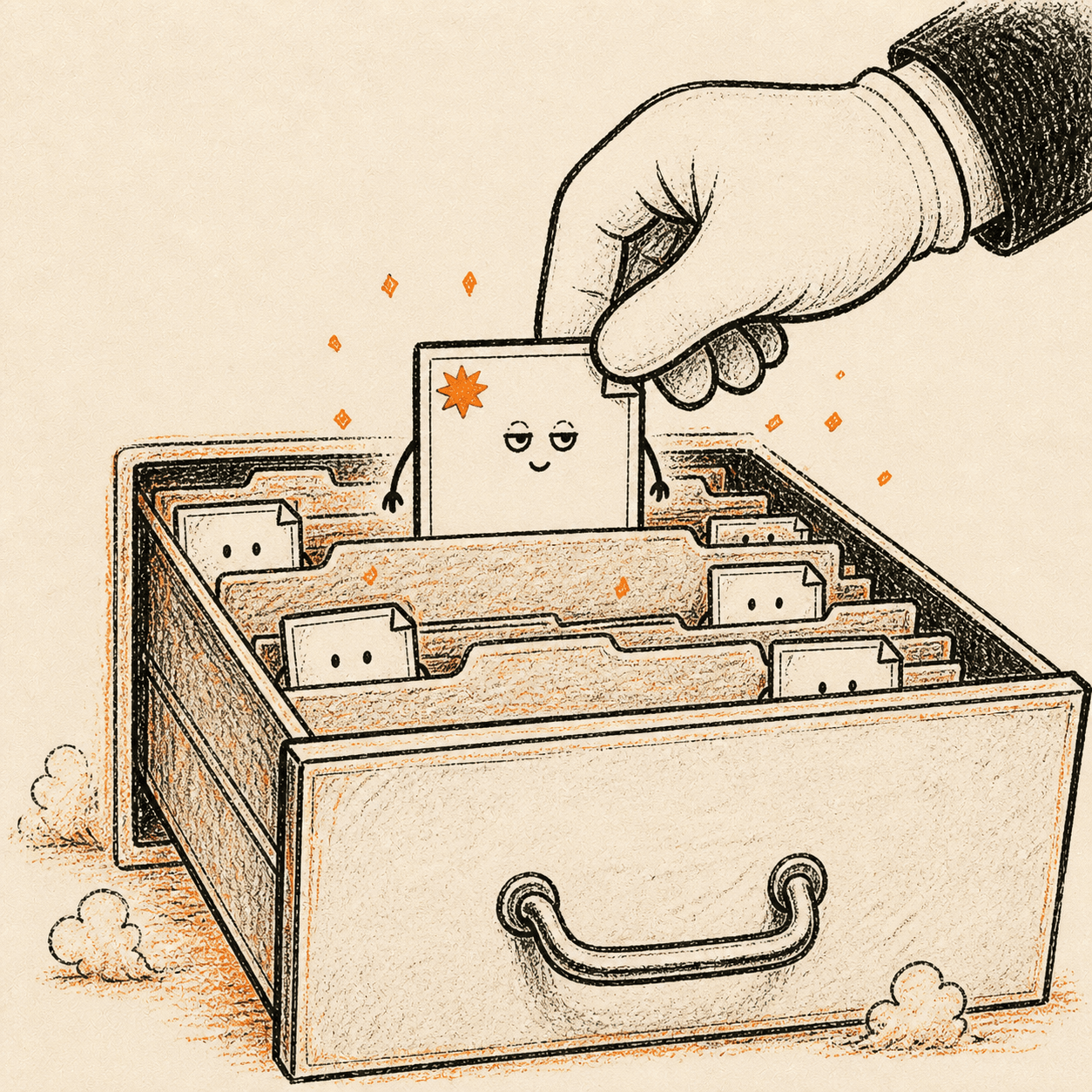 The paid startup card is filed proudly into a dusty archive drawer.